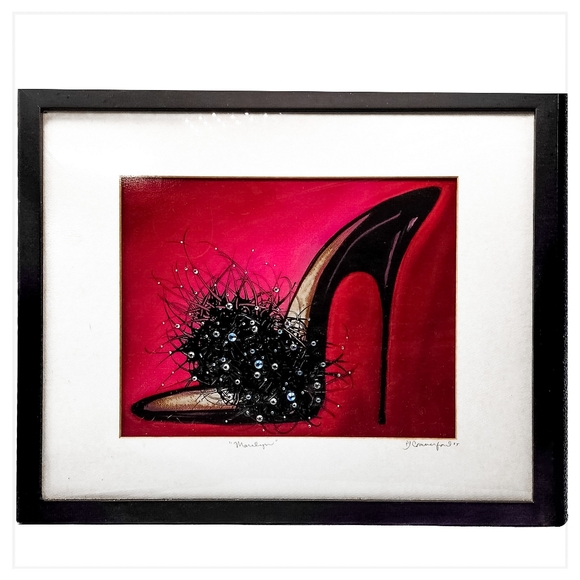 New Swarovski Crystal "MARILYN" Stiletto Sandal Oil Painting PJ Commerford '05 - Picture 1 of 5